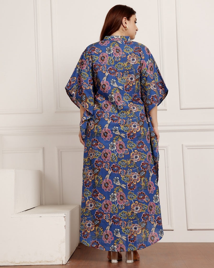 Model wearing Cotton Maxi Night Dress with Pattern type: Floral-1