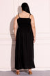 Black Solid Knot Tie Maxi Dress