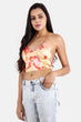 Abstract Printed Back Tie Top
