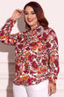 White & Red Floral Printed Shirt