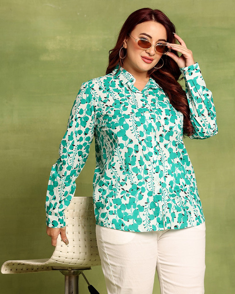 Model wearing Cotton Shirt with Pattern type: Cherry-2