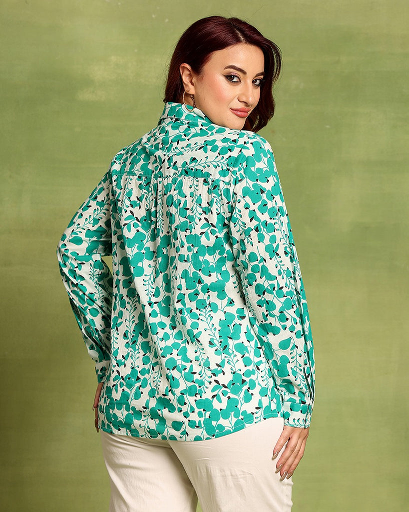 Model wearing Cotton Shirt with Pattern type: Cherry-4