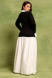 Black & White Solid Color Blocked Maxi Dress