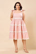Pink Solid Scallop Trim Dress