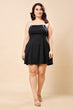 Black Solid Bow Detailing Dress