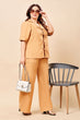 Linen Solid Front Knot Tie Co-ord Set-Toffee Tan