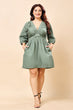 Sage Green Ruched Smock Dress