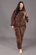 Solid Fur Jacket-Brown