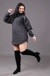 Solid Dress with Turtle Neck
