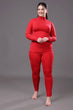 Red Solid Fitted Co-ord Set