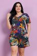 Multicolored Floral Printed Night Suit Set