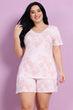 Pink & White Tie-Dye Night Suit Set