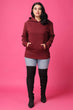 Solid Winter Sweatshirt with Hoodie-Maroon