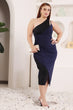 Black & Blue Solid One Shoulder Dress