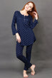 Anchor All Over Printed Night Suit Set with Long Sleeves-Dark Blue