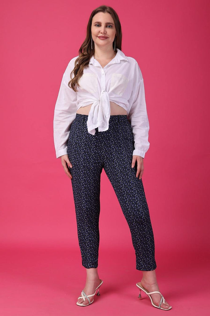 Model wearing Cotton Blended Pant with Pattern type: Dash-1