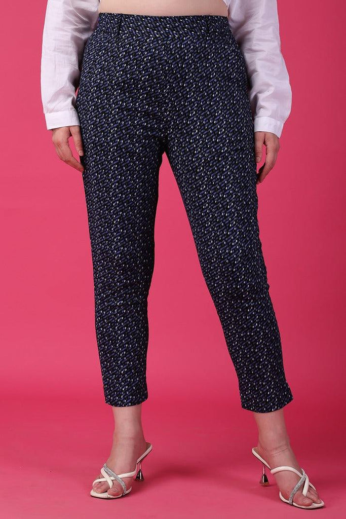 Model wearing Cotton Blended Pant with Pattern type: Dash-3