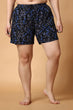 Black & Blue Floral Printed Shorts