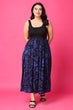 Black & Blue Half Solid Half Printed Mix Dress