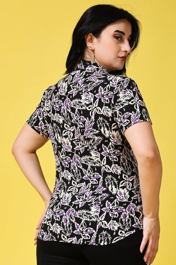 Model wearing Rayon Shirt with Pattern type: Leaf-7