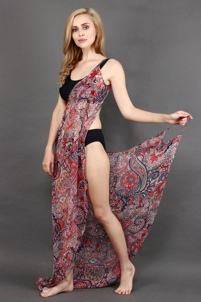 Model wearing Polyster Georgette Maxi Dress with Pattern type: Floral-3