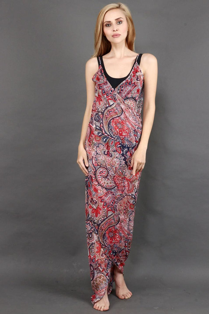 Model wearing Polyster Georgette Maxi Dress with Pattern type: Floral-7