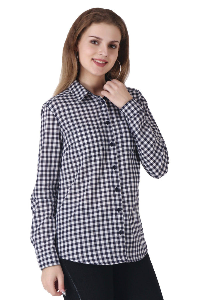 Model wearing Cotton Shirt with Pattern type: Checked-3