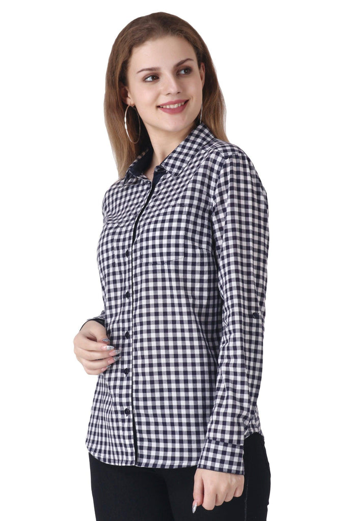 Model wearing Cotton Shirt with Pattern type: Checked-4