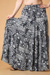 Navy Blue & White Multi Abstract Printed Skirt
