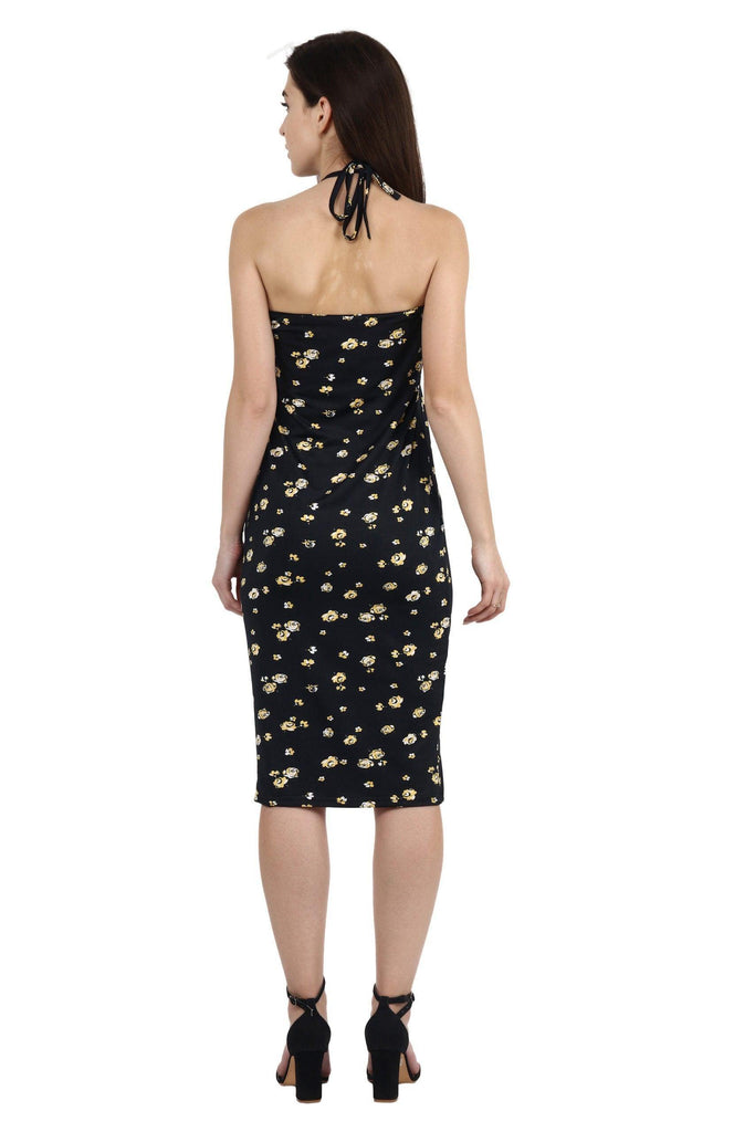 Model wearing Poly Lycra Midi Dress with Pattern type: Floral-4