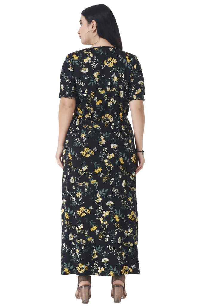 Model wearing Cotton Lycra Maxi Dress with Pattern type: Floral-6