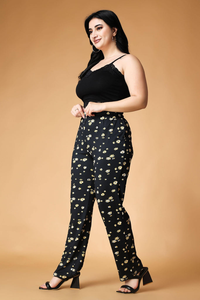 Model wearing Poly Lycra Pyjama with Pattern type: Floral-6