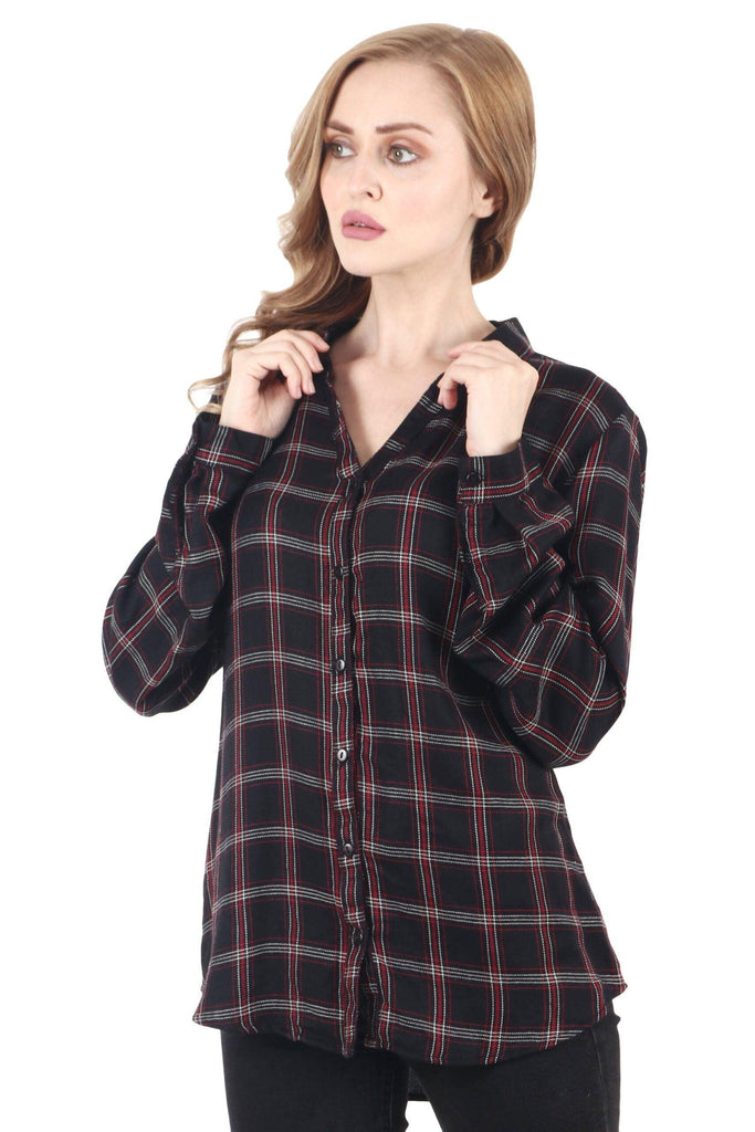 Model wearing Rayon Shirt with Pattern type: Checked-2