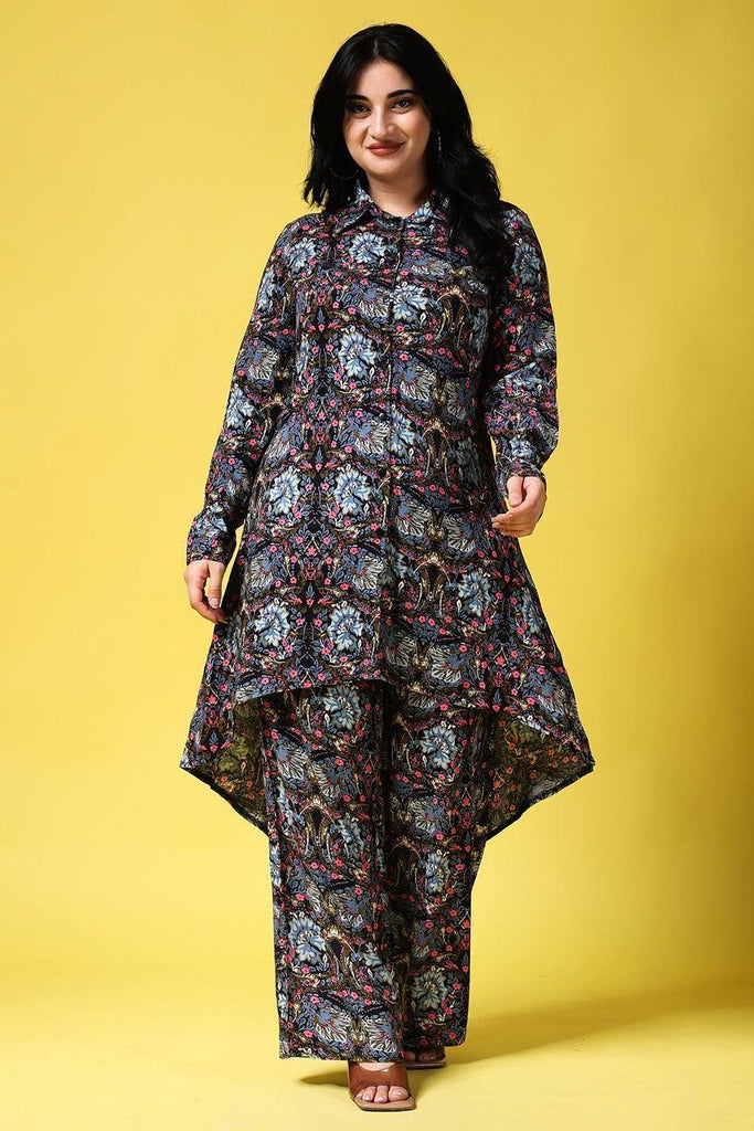 Model wearing Rayon Co-ord Set with Pattern type: Floral-2