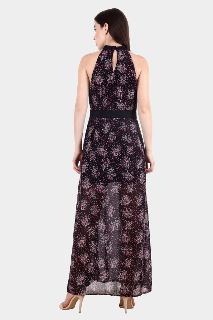 Model wearing Polyster Georgette Maxi Dress with Pattern type: Floral-4
