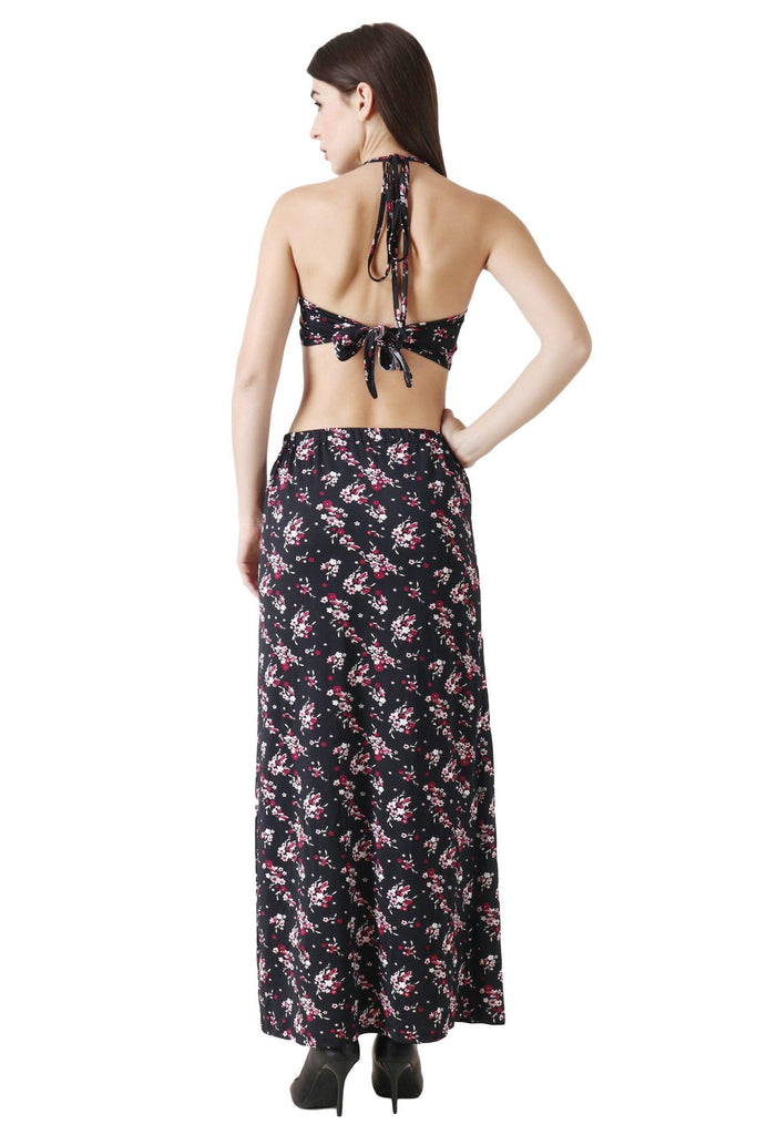 Model wearing Poly Lycra Maxi Dress with Pattern type: Floral-2