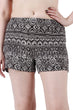 Black Geometric Printed Fitted Shorts