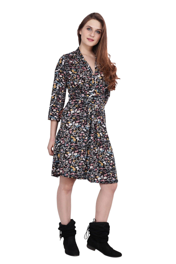 Model wearing Poly Lycra Mini Dress with Pattern type: Floral-4
