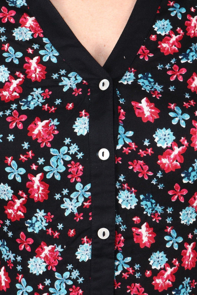 Model wearing Rayon Shirt with Pattern type: Floral-6
