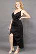 Black Solid Asymmetric Dress