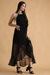 Black Solid Asymmetric Maxi Dress