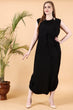 Black Solid Dhoti Style Jumpsuit