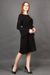 Black Solid Dress with Net Mesh Front