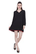 Black Solid Dress with Pompom