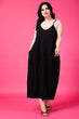 Black Solid Dress with Shoulder Strap
