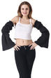 Black Solid Frill Sleeves