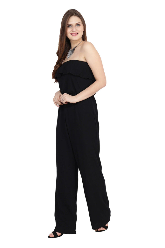 Model wearing Bubble Moss Jumpsuit with Pattern type: Solid-1