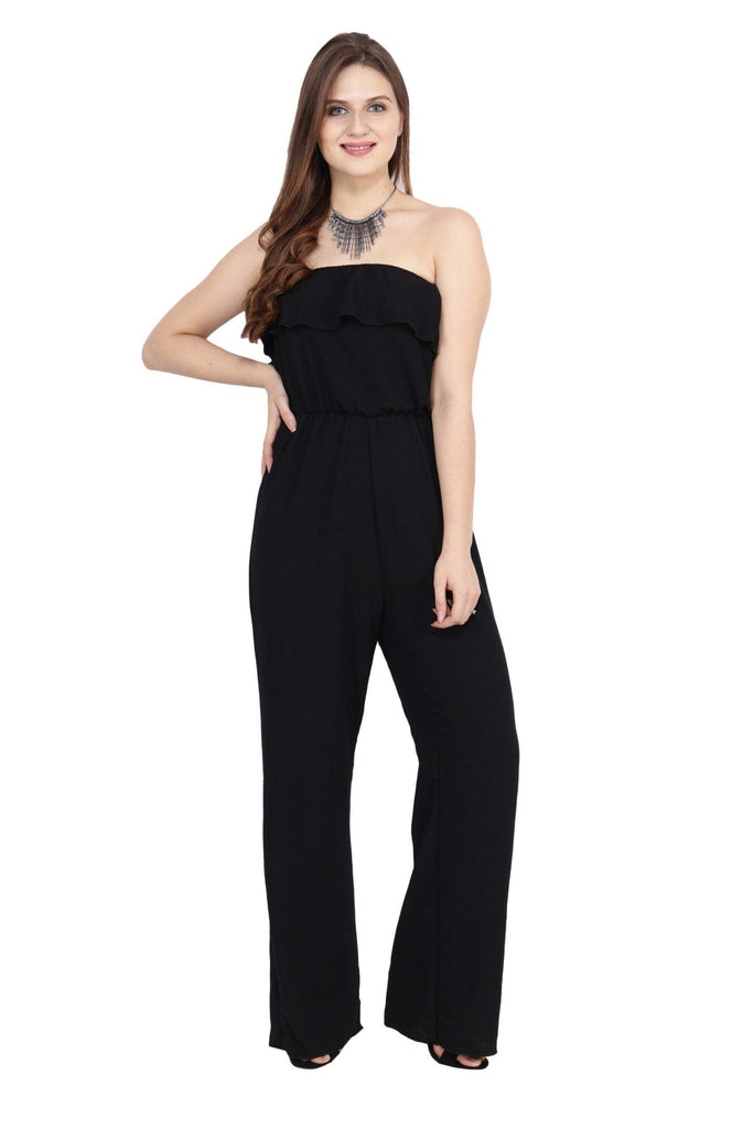 Model wearing Bubble Moss Jumpsuit with Pattern type: Solid-2