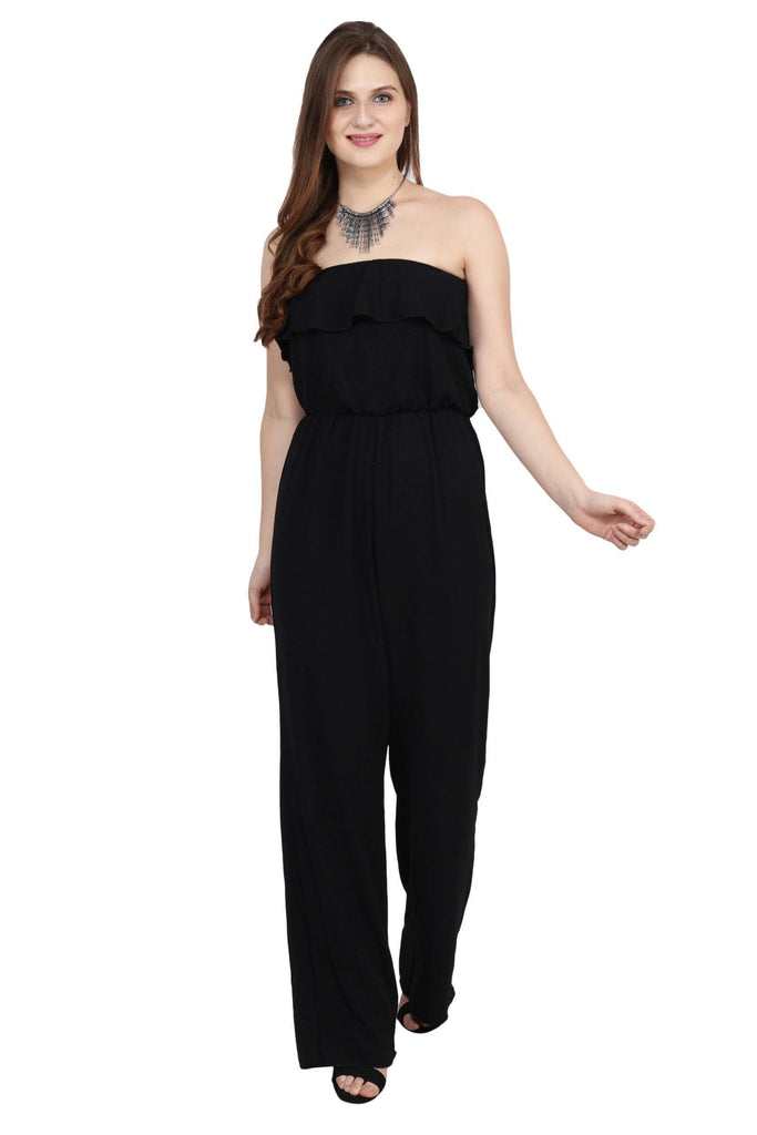 Model wearing Bubble Moss Jumpsuit with Pattern type: Solid-3