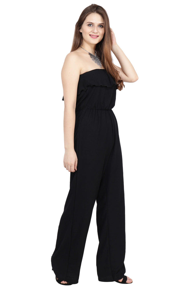 Model wearing Bubble Moss Jumpsuit with Pattern type: Solid-4